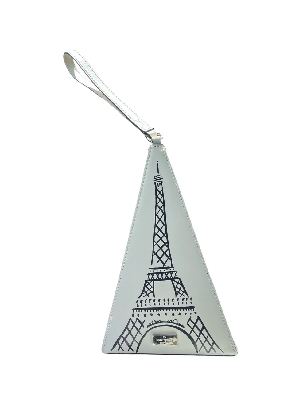 KATE SPADE MERRION SQUARE TRIANGLE EIFFEL TOWER WRISTLET IN CEMENT COLORWAY